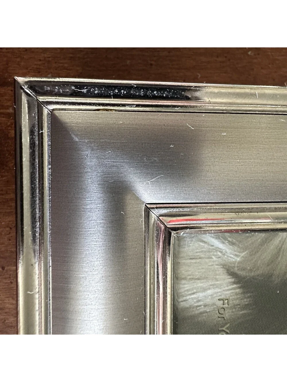 Fetco Home Decor 3.5x5 Silver Metal Picture Frame Brushed Tabletop Easel Frame